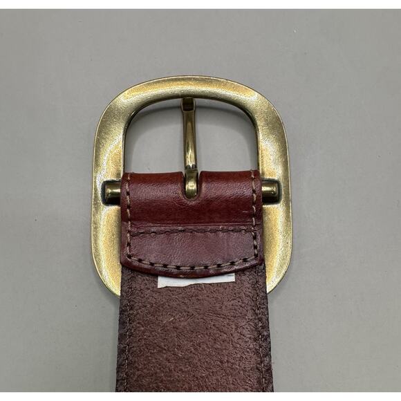 Vintage Fossil Women’s Wide Leather Ranger Belt Brass-Tone Buckle Size S main image 4